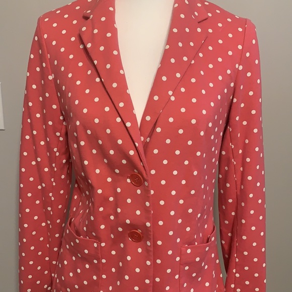 Talbots Polka Dot Pink and White Jersey Jacket Mp - Picture 4 of 6